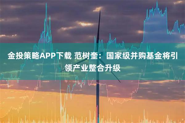 金投策略APP下载 范树奎：国家级并购基金将引领产业整合升级